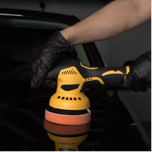 Lixadeira Politriz Sem Fio Profissional Automotiva Bateria Cor Preto/amarelo 127/220v