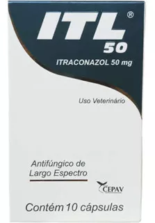 Itl 50 Itraconazol 50mg 10 Cápsulas Antifúngico Oral Cães