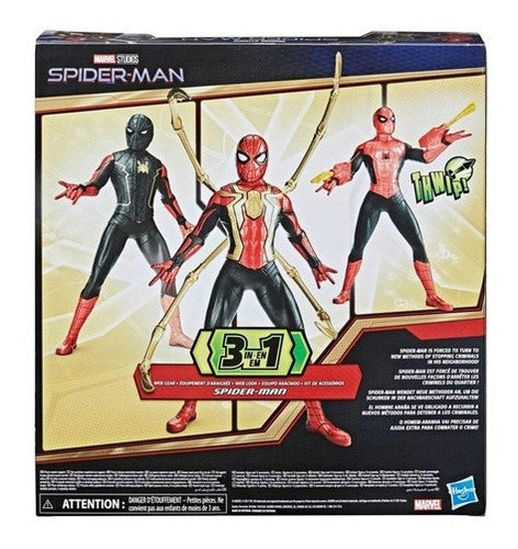 Marvel Hasbro Spiderman Equipo Arácnido 3 En 1 F2904
