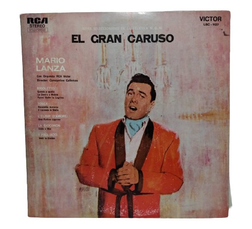 Mario Lanza  El Gran Caruso, Lp La Cueva Musical