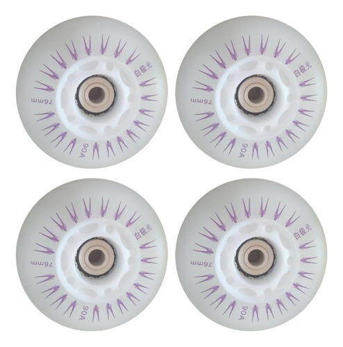 Multicolor 72mm 4 Unids En Línea Flash Skate Wheels 90a Led