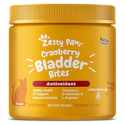 Zesty Paws Cranberry Bladder Bites For Cats - Kidney  Cmqrr