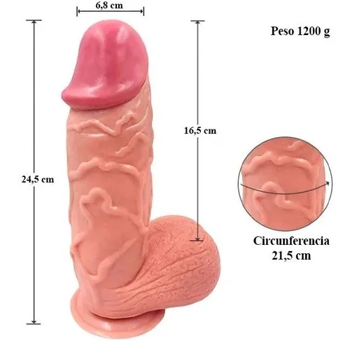 Consolador Real stico Extra Grande Goma Pene Venoso Nuevo