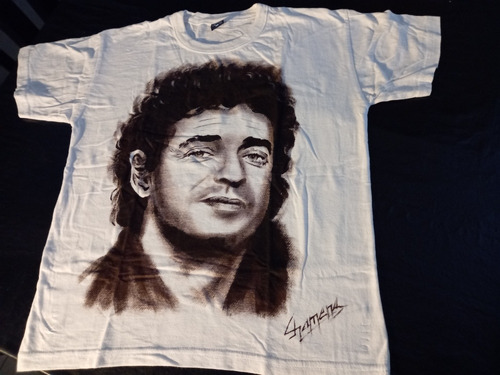 Remera Niño - Gustavo Cerati - Pintada A Mano - Talle 14