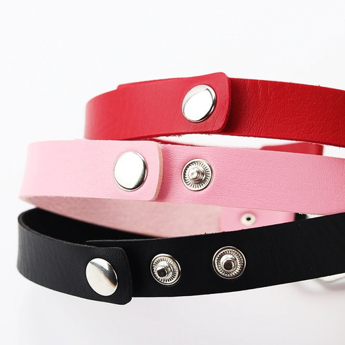 Collar Dama Mujer Cuero Choker Gargantilla Corazon Gotica