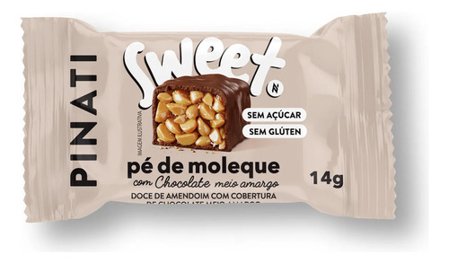 Sweet Pé De Moleque/chocolate Amargo 24 Un 14g Cada Pinati