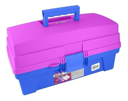 Caja Vanity Multiusos 14  Morada Y Verde Santul 6401