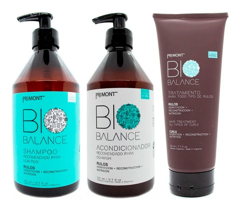 Primont Bio Balance Shampoo Enjuague Máscara Vegano Rulos