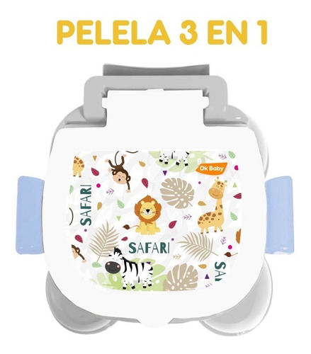 Pelela Bebe Ok Baby 3 En 1 Adaptador Escalon Unicornio Selva