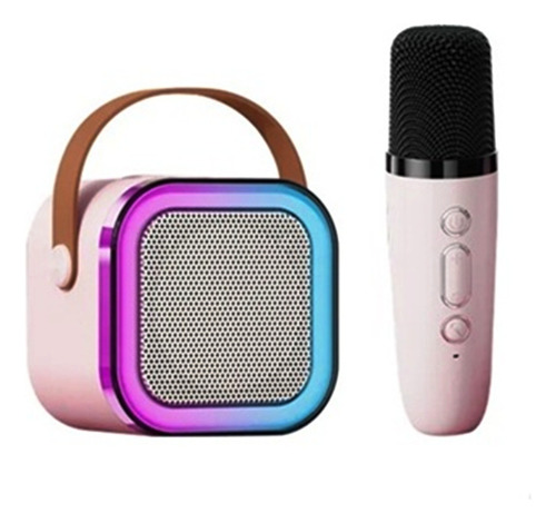 Kit Caixinha Som Karaoke + Micofone Usb Luz Led Bluetooth 