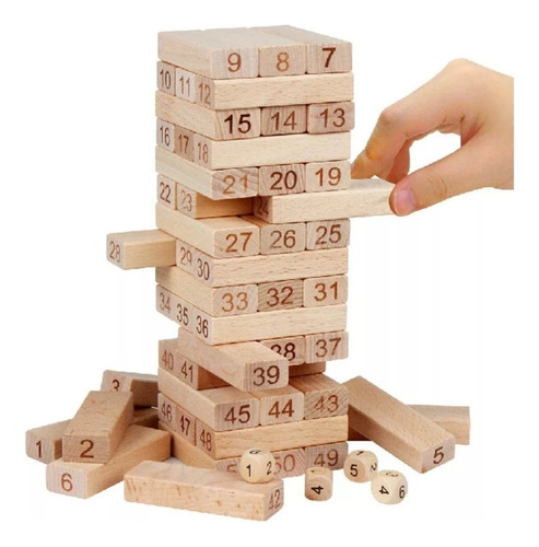 Jenga Juego De Destreza De Madera De 48 Piezas.