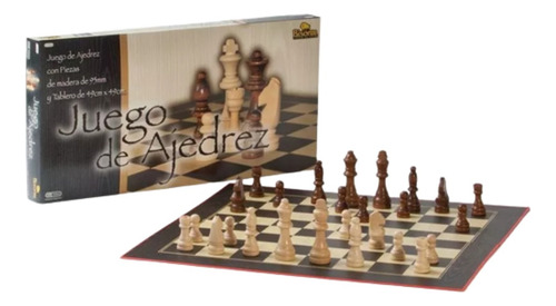 Juego Mesa Ajedrez Piezas Madera Bisonte Casa Valente