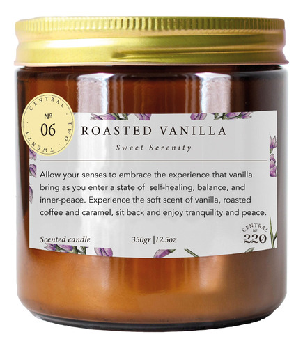 Central220, 06 Roasted Vanilla Vela Grande 350 Gr