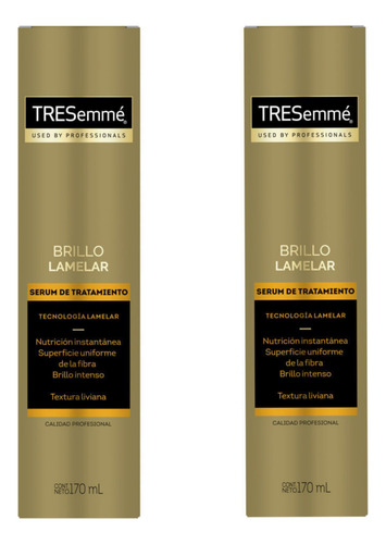 2 Sérum Tratamiento Capilar Tresemmé Brillo Lamelar 170ml