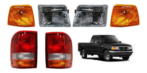 Kit Juego Calaveras Cuartos Faros Ford Ranger 1993-1997 Tyc