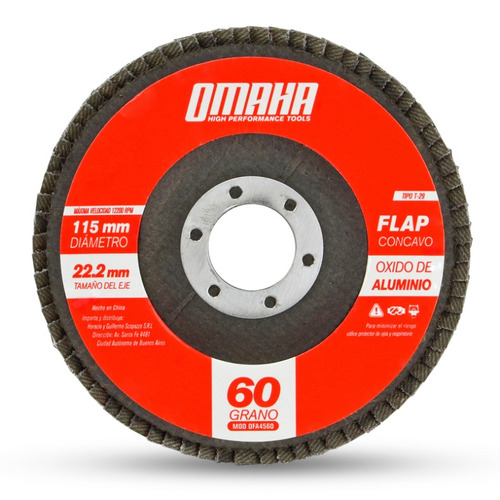 Disco Flap 115 Mm Oxido De Aluminio Grano 60 Omaha Dfa4560