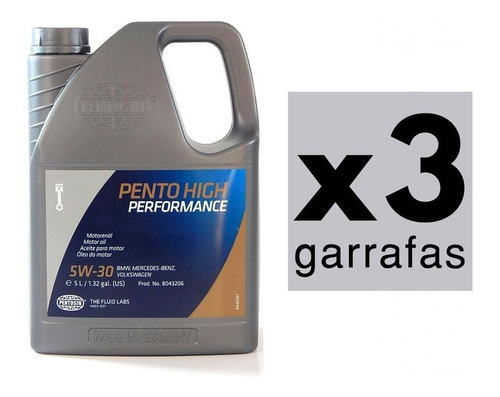 15 Litros Aceite De Motor 100% Sintetico Pentosin 5w-30