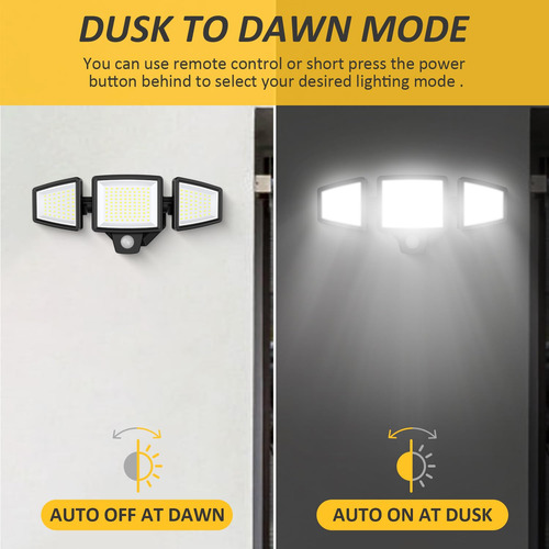 Luces Led De Seguridad Ip65 Con Sensor Y 3 Cabezas Ajustable