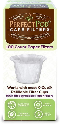 Filtros De Papel Perfect Pod Para Café, Reutilizables, 10...