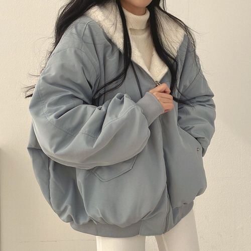 Chamarra Bomber Acolchada Reversible Para Mujer Con Capucha