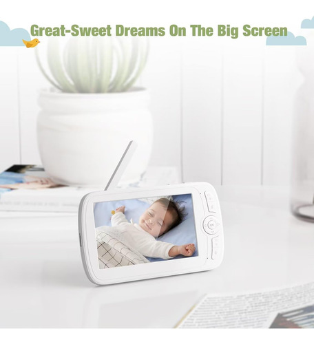 Monitor De Vídeo Para Bebés, Pantalla De 5 Pulgadas Con Reso