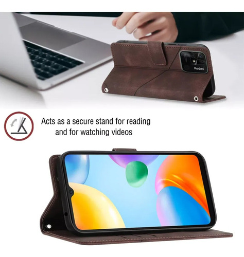 ( Funda Tipo Cartera Con Tapa En Relieve Para Xiaomi Redmi 10c