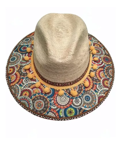 Sombrero Palma Dama Playa Mujer Casual Artesanal Cafe