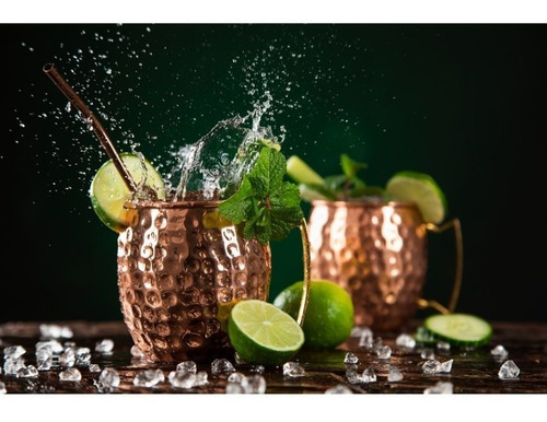 Caneca Moscow Mule Barril Martelada Grande 400 Ml