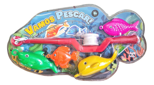 Brinquedo Pega Peixe Vara Com 4 Peixes Divertido Crianças