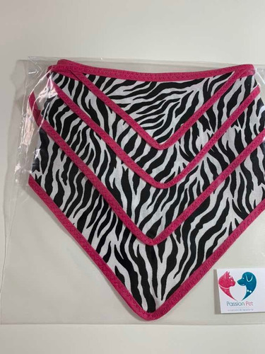 Pets Bandana Zebrada Com Rosa - 4 Unidades