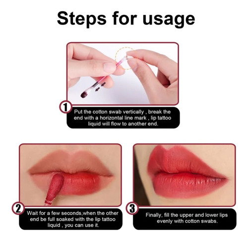 Imagen 5 de 10 de Cotton Swap Lip Glaze Cotonetes Con Tinta Para Labios