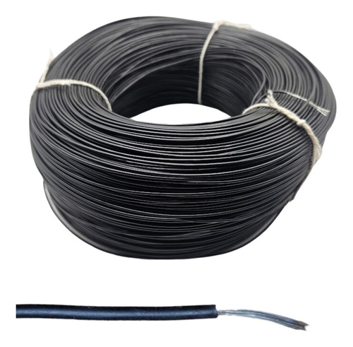 Rollo Cable Estañado Unipolar Calibre #22 Color Negro 100m 