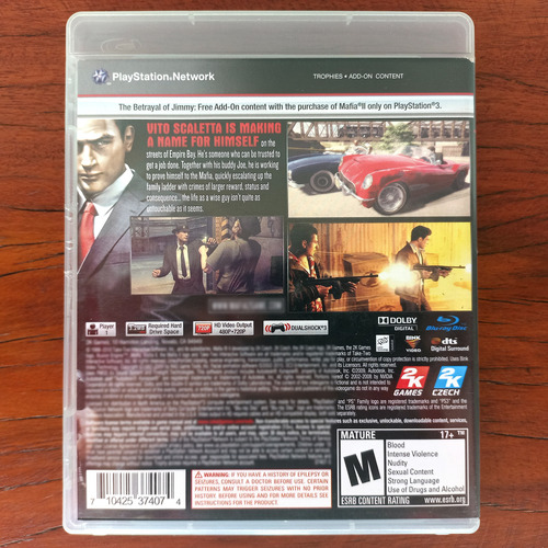 Mafia 2 Ps3 Midia Fisica - Leia! (Usado)