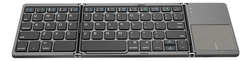 Teclado Bluetooth Inalámbrico Recargable Y Plegable Negro