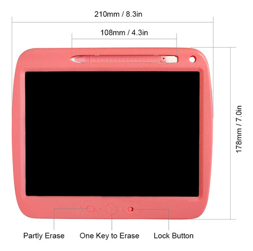 Tableta De Escritura Lcd Parcialmente Borrable De 9 Pulgadas