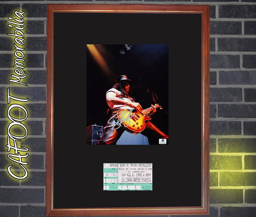 Cuadro Slash Foto Firmada  Entrada Recital 1992 Guns N Roses