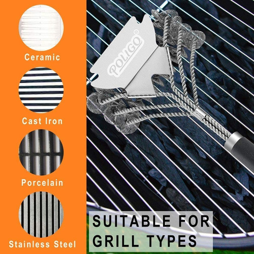 Poligo Cepillo De Limpieza Para Parrilla De Barbacoa