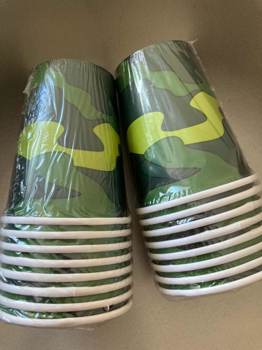 Imagen 1 de 2 de Vasos De Cumpleaños Diseño Militar