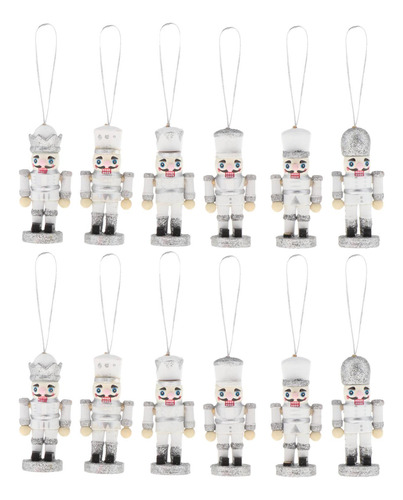 12pcs Navidad Decoración Colgante Cascanueces Decoración