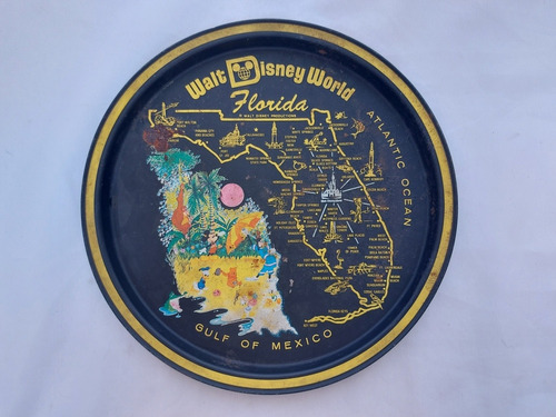 Bandeja Souvenir Antiga Walt Disney World Florida - Anos 70 