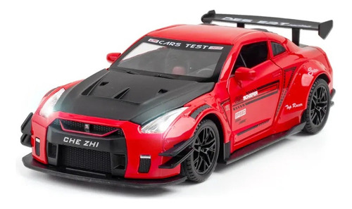 ~ Nissan Gtr R35 Racing Sport Miniatura De Metal Con Luz [u]