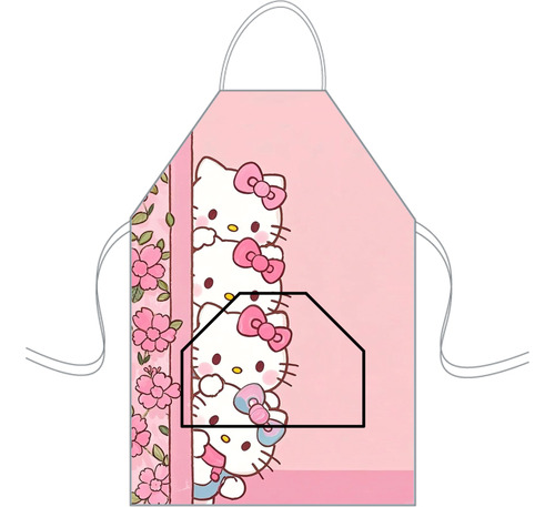 Delantal Cocina Mediano Para Niños Mini Chef Personalizado Hello Kitty 6 Personalizado