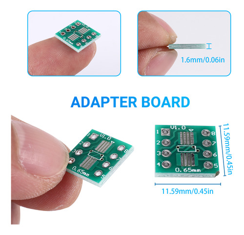 Adaptador Sop8 Ssop8 Tssop8 Smd A Dip8, 0.65/1.27 Mm Pcb, 50