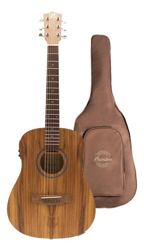 Guitarra Electroacustica Bamboo Travel Koa 34 Incluye Funda Color Marrón Material del diapasón Nogal Orientación de la mano Diestro