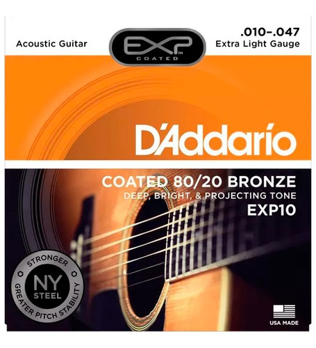 Cuerdas Guitarra Acustica 010 - Daddario Coated Exp10