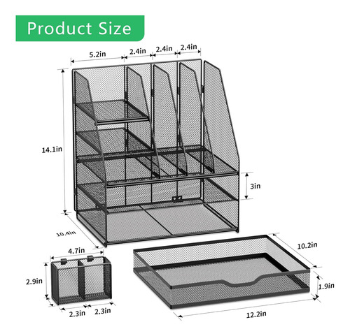 Organizador De Escritorio Archivero Con 5 Niveles Para Ofici
