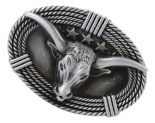 . Hebilla De Cinturón De Cabeza De Vaca 3d Estilo Vaquero