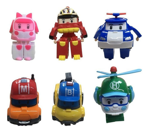 Robocar Poli Transformación Robot Poli Amber Roy Coche Jugue