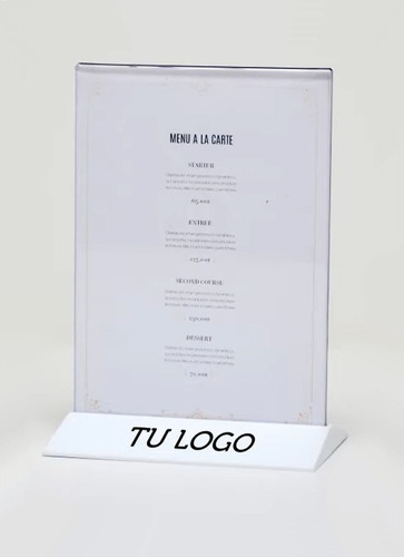 Imagen 2 de 8 de 100 Porta Menú Qr 13x18 Con Impresión Tu Logo Publicitario