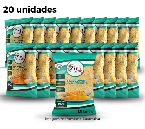 Combo Farinha De Empanar Fioccopan® Milanês 500g/20 Unidades